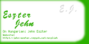 eszter jehn business card